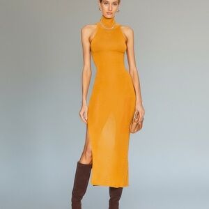 RtA Shira Dress Elegant Sleeveless fitted silk bodycon long honey size‎ XXS